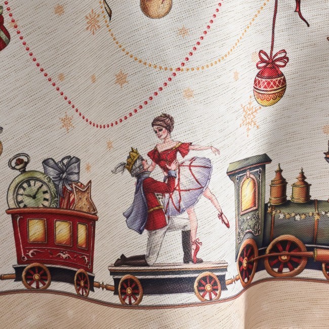 Скатерть  d145 cm круглая, "щелкунчик" цвет: бежевый, tm lefard, полиэстер 100% Lefard (986-002-24)