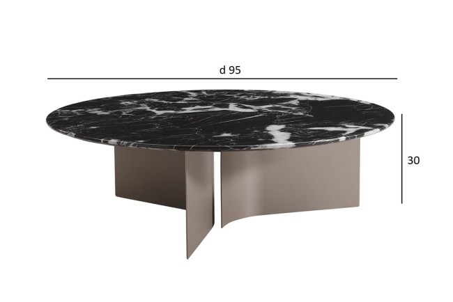 Стол журнальный черный d95*30см (TT-00013104)