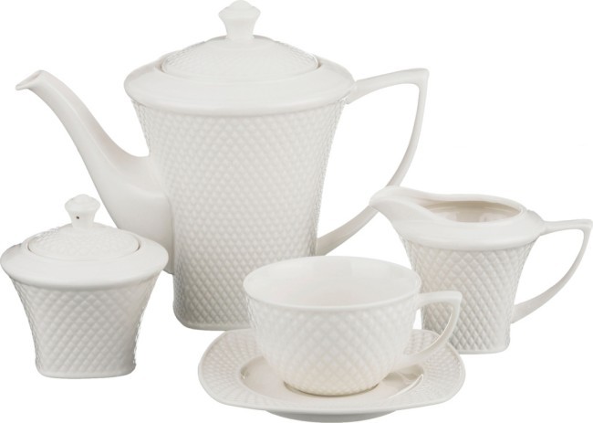 Чайный сервиз lefard "диаманд" на 6 пер. 15 пр. 1100/220/220/220 мл Lefard (359-328)