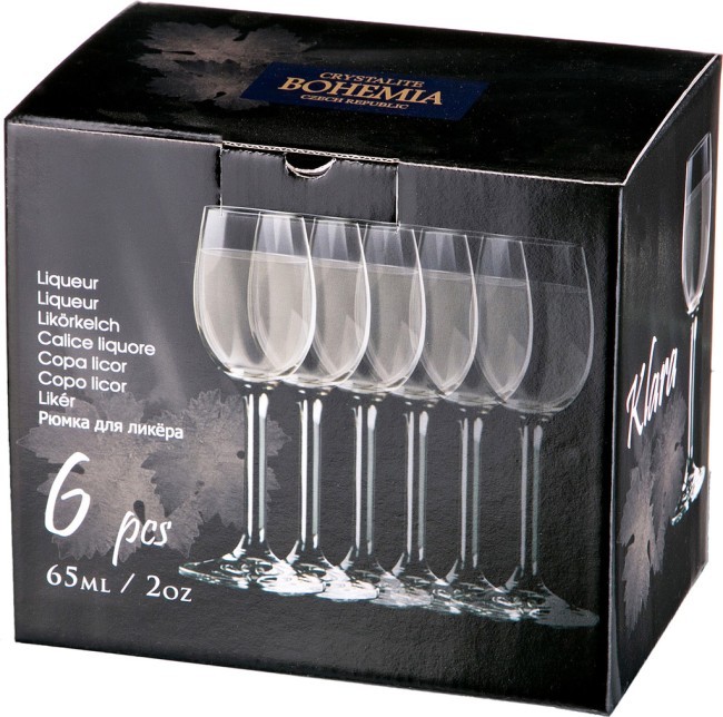 Набор рюмок из 6 шт. "klara/sylvia" 65 мл высота=15 см CRYSTALITE (669-068)