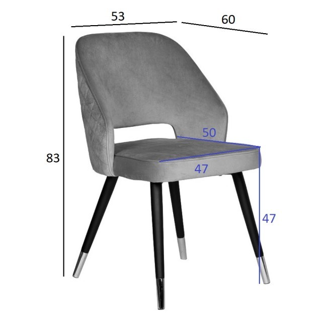 Стул велюр терракотовый 53*60*83см (TT-00009271)