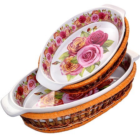 Форма 2 предм.2,1 +1,6л 33х5 + 27х4см РОЗЫ МВ (24802)