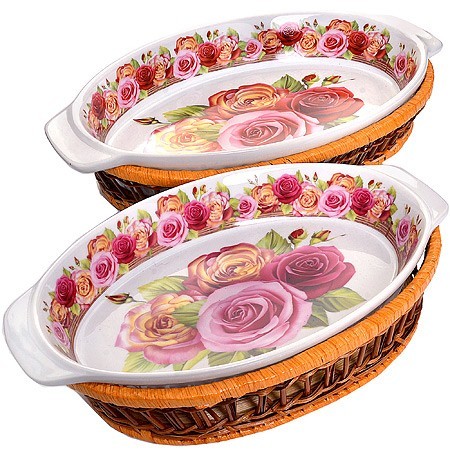 Форма 2 предм.2,1 +1,6л 33х5 + 27х4см РОЗЫ МВ (24802)