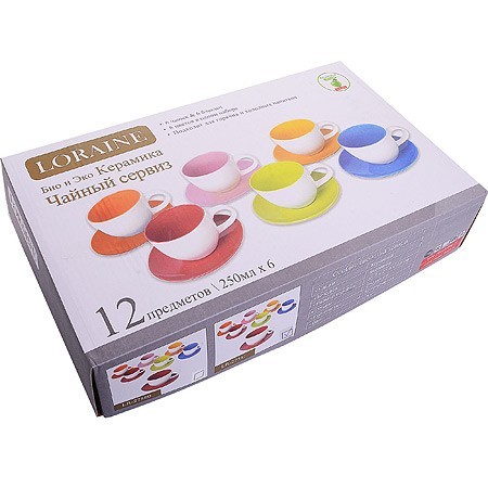 Набор чашек 12пр 250мл в под/уп LR (6) (27581)
