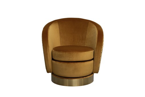 Кресло Napoli вращающееся, велюр принт Pad31+Latt ORANG 76*76*76см (TT-00016170)