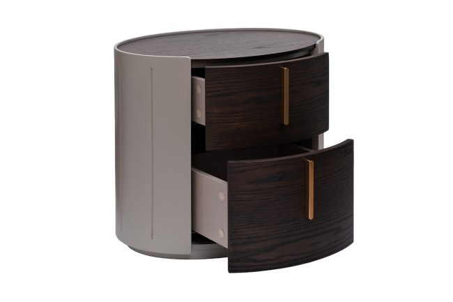 Тумбочка 2 ящика темный шпон 59*43*55см (TT-00012681)