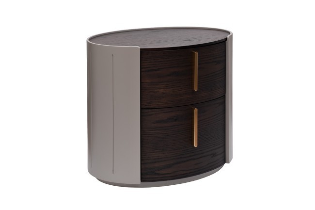 Тумбочка 2 ящика темный шпон 59*43*55см (TT-00012681)