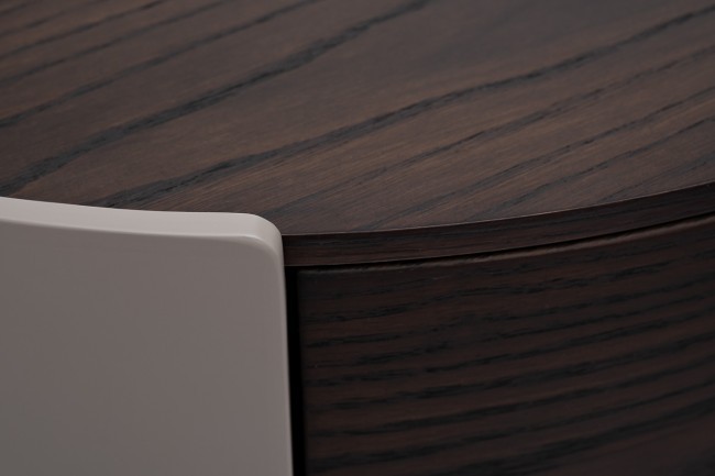 Тумбочка 2 ящика темный шпон 59*43*55см (TT-00012681)