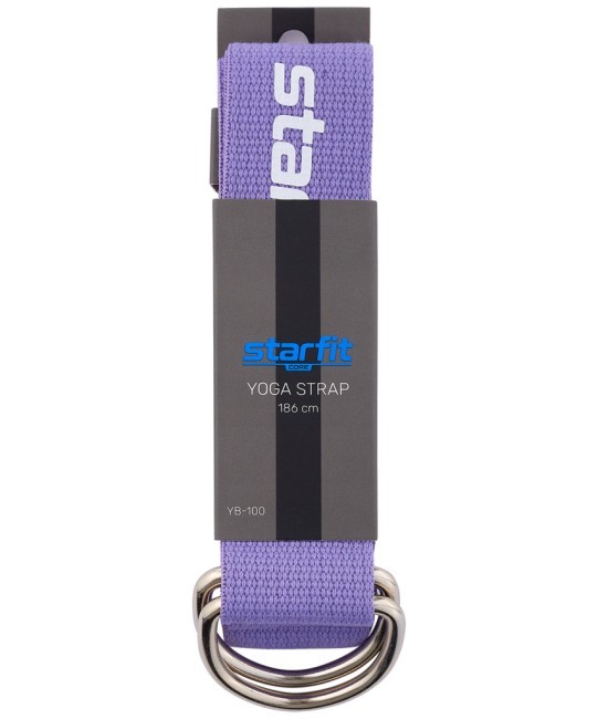 Ремень для йоги Starfit YB-100 183 см, хлопок, фиолетовый пастель (1121647)