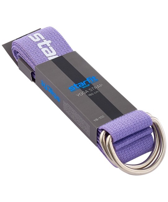 Ремень для йоги STARFIT YB-100 183 см, хлопок, фиолетовый пастель (1121647)