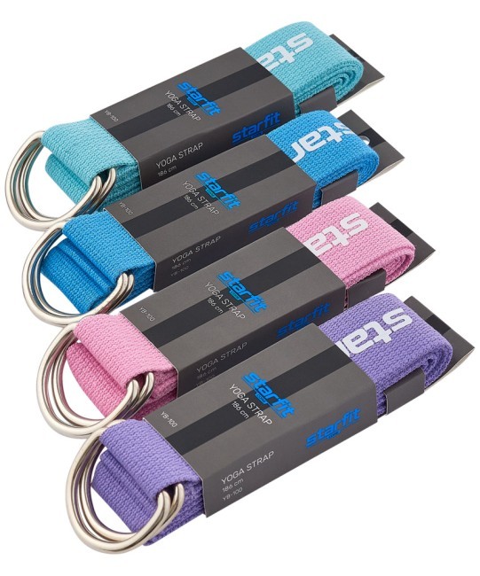 Ремень для йоги STARFIT YB-100 183 см, хлопок, фиолетовый пастель (1121647)