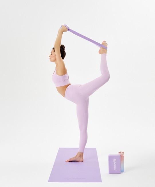 Ремень для йоги STARFIT YB-100 183 см, хлопок, фиолетовый пастель (1121647)