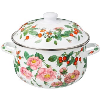 Кастрюля agness эмалированная с эмал.крышкой серия "шиповник", 3.6 л, 22*13 см Agness (934-573) Кастрюля agness эмалированная с эмал.крышкой серия "шиповник", 3.6 л, 22*13 см Agness (934-573)