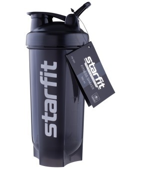 Шейкер с металлическим венчиком STARFIT FB-200, сферическое дно, серый/черный (1123615)