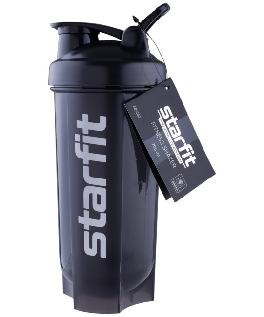 Шейкер с металлическим венчиком Starfit FB-200, сферическое дно, серый/черный (1123615)