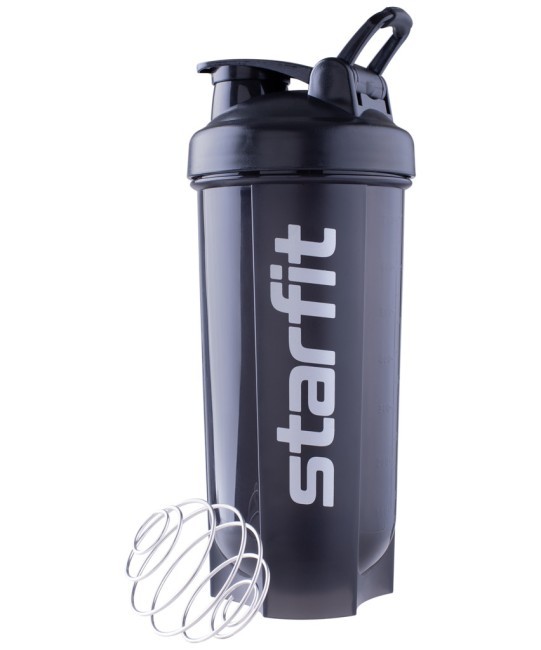 Шейкер с металлическим венчиком STARFIT FB-200, сферическое дно, серый/черный (1123615) Шейкер с металлическим венчиком STARFIT FB-200, сферическое дно, серый/черный (1123615)
