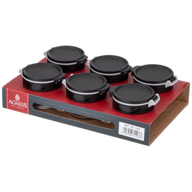 Набор емкостей для специй 6шт 85мл agness Agness (671-103)