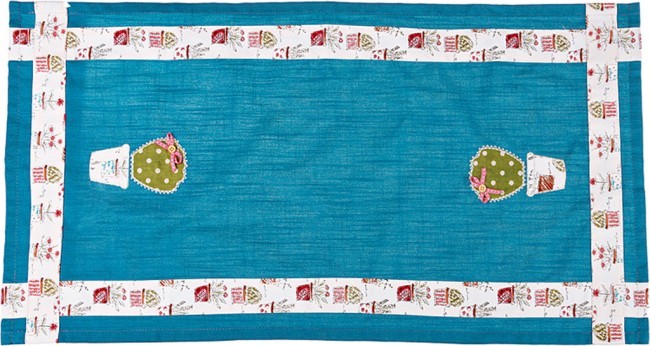 Дорожка на стол 40*79 см"летняя веранда",100% хлопок,синий SANTALINO (850-821-3)