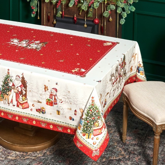 Скатерть "с новым годом" 140х300см ,красный, 100% хлопок,твил пропитка Lefard (850-763-22) Скатерть "с новым годом" 140х300см ,красный, 100% хлопок,твил пропитка Lefard (850-763-22)