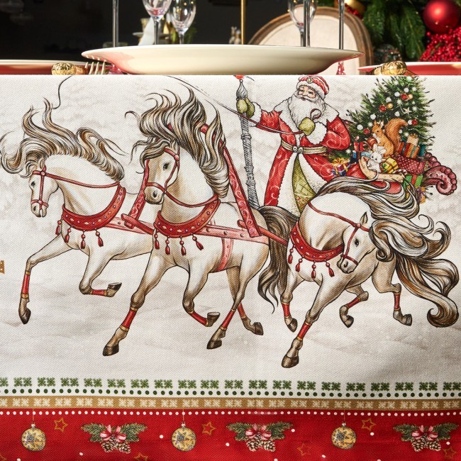 Скатерть "с новым годом" 140х300см ,красный, 100% хлопок,твил пропитка Lefard (850-763-22) Скатерть "с новым годом" 140х300см ,красный, 100% хлопок,твил пропитка Lefard (850-763-22)