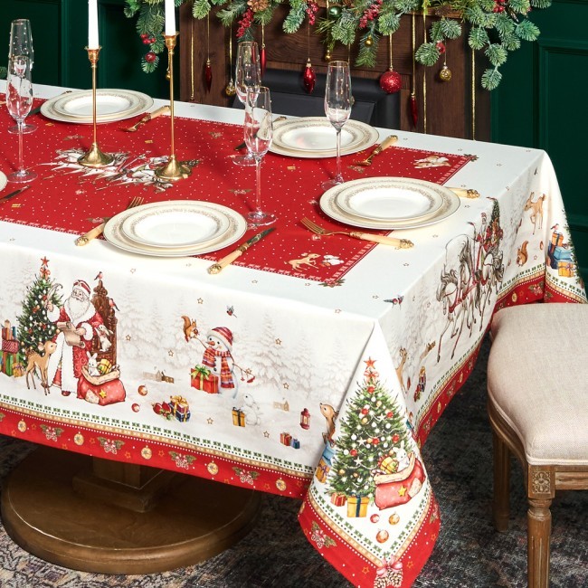 Скатерть "с новым годом" 140х300см ,красный, 100% хлопок,твил пропитка Lefard (850-763-22) Скатерть "с новым годом" 140х300см ,красный, 100% хлопок,твил пропитка Lefard (850-763-22)