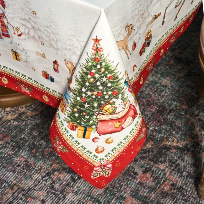 Скатерть "с новым годом" 140х300см ,красный, 100% хлопок,твил пропитка Lefard (850-763-22) Скатерть "с новым годом" 140х300см ,красный, 100% хлопок,твил пропитка Lefard (850-763-22)