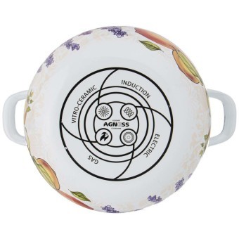 Кастрюля agness эмалированная с эмал.крышкой серия "прованс лимоны" 2.8 л, 20*12 см Agness (934-547)