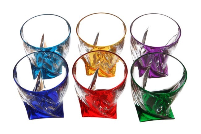 Набор стаканов для виски из 6 шт."квадро декорейшн 72r93" 340 мл. высота=10 см. Crystalite Bohemia (669-026)