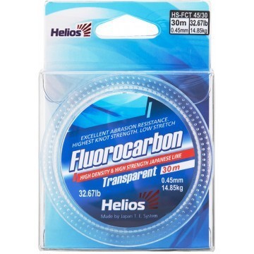 Леска флюорокарбон Helios Fluorocarbon 0,45мм 30м Transparent HS-FCT 45/30 (75765)