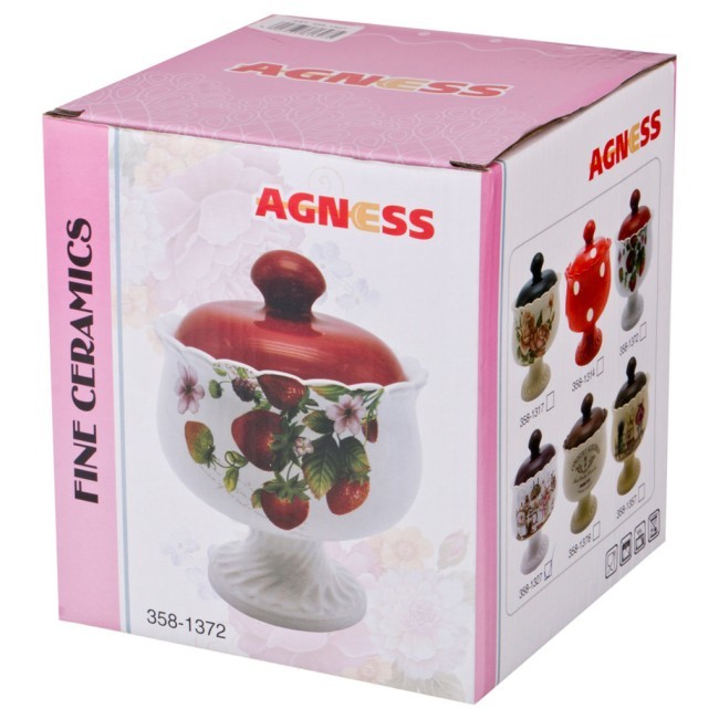 Сахарница "горошек" 600 мл. 13*13*16 см. Agness (358-1314)