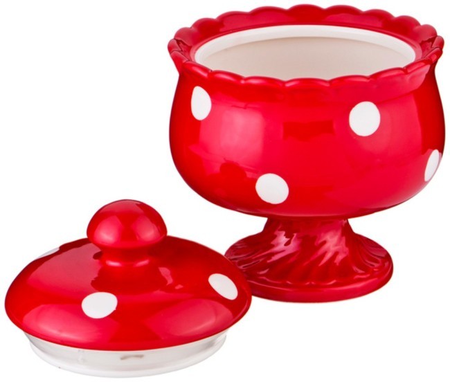 Сахарница "горошек" 600 мл. 13*13*16 см. Agness (358-1314)