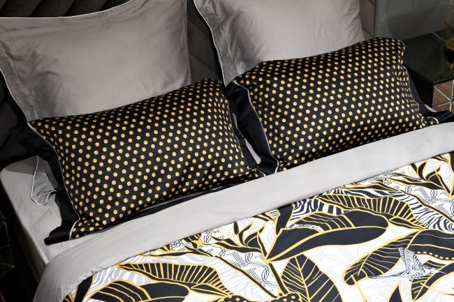 Комплект наволочек Тропики 50*70 золото/черный (2шт) (TT-00012121)