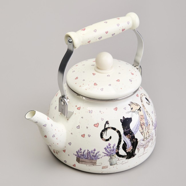 Чайник agness эмалированный серия "lavender cats", 2,6 л Agness (943-073)
