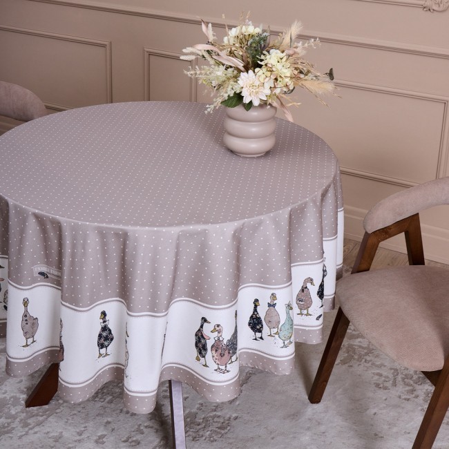 Скатерть круглая "family farm" 190 см ,100% хлопок, капучино ,твил, пропитка Lefard (850-749-22) Скатерть круглая "family farm" 190 см ,100% хлопок, капучино ,твил, пропитка Lefard (850-749-22)