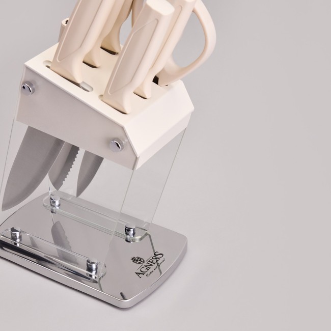 Набор ножей agness  на пластиковой подставке, 7 предметов Agness (911-782)