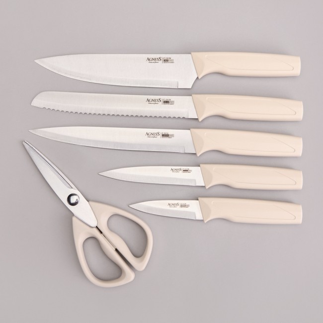 Набор ножей agness  на пластиковой подставке, 7 предметов Agness (911-782)