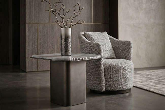 Кресло Верона(Verona) вращающееся, шенилл серый Seppia-SER/бронза 70*77*80см (TT-00016268)