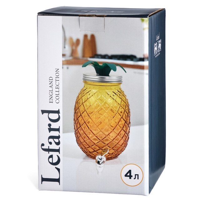 Диспенсер для напитков "pineapple", 18*25,5 см, 4 л Lefard (718-204)