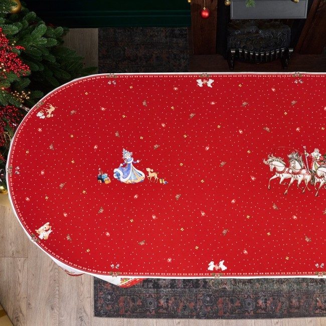 Скатерть овальная "с новым годом" 140х300см ,красный, 100% хлопок,твил пропитка Lefard (850-763-42) Скатерть овальная "с новым годом" 140х300см ,красный, 100% хлопок,твил пропитка Lefard (850-763-42)