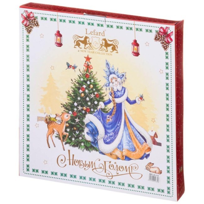 Блюдо lefard "дед мороз и снегурочка" 38 см красное Lefard (85-1735)