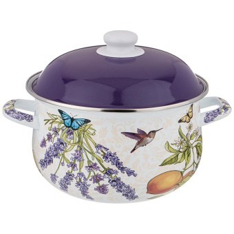 Кастрюля agness эмалированная с эмал.крышкой серия "прованс лимоны" 3.6 л, 22*13 см Agness (934-548)