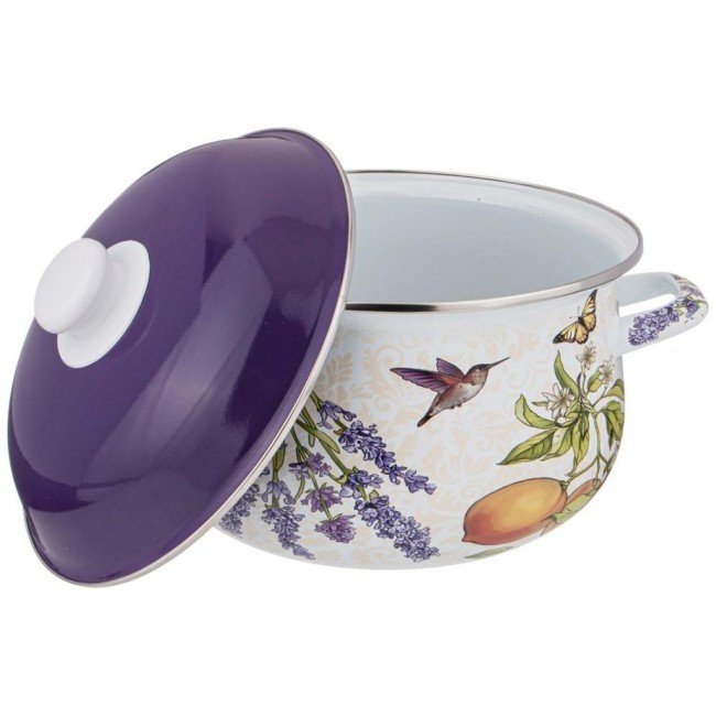 Кастрюля agness эмалированная с эмал.крышкой серия "прованс лимоны" 3.6 л, 22*13 см Agness (934-548)