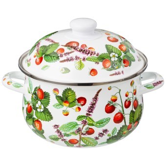 Кастрюля agness эмалированная с эмал.крышкой серия "фруктовая корзина", 2.8 л, 20*12 см Agness (934-562)