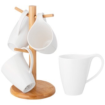 Набор кружек lefard "native" на дер. подставке 4 шт. 13*8,5*10,5 см 380 мл Lefard (474-230)