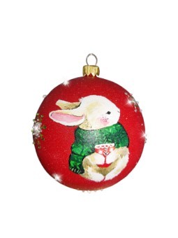 Картина Шар символ года Кролик с мешочком с кристаллами Swarovski (26007)