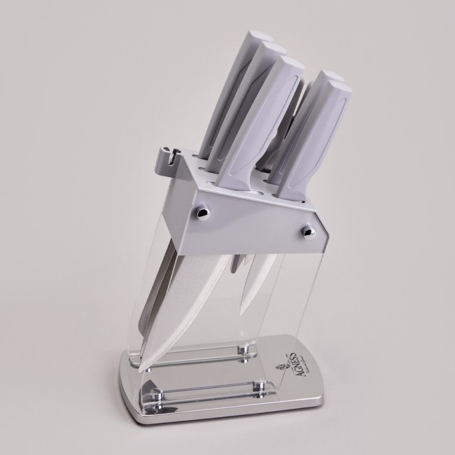 Набор ножей agness на пластиковой подставке, 7 предметов Agness (911-783) Набор ножей agness на пластиковой подставке, 7 предметов Agness (911-783)