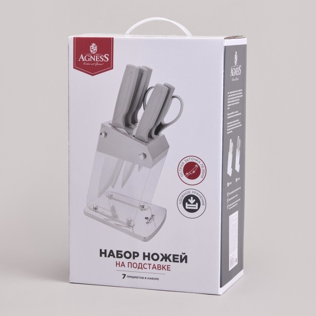 Набор ножей agness на пластиковой подставке, 7 предметов Agness (911-783) Набор ножей agness на пластиковой подставке, 7 предметов Agness (911-783)
