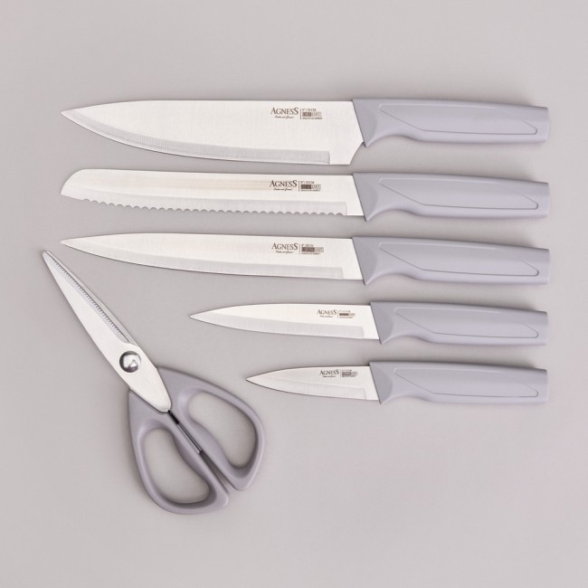 Набор ножей agness на пластиковой подставке, 7 предметов Agness (911-783) Набор ножей agness на пластиковой подставке, 7 предметов Agness (911-783)