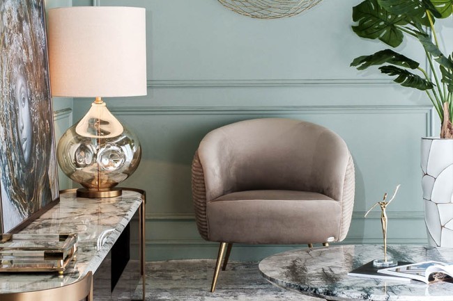 Кресло велюр бежевый 77*77*77см мет.ножки (TT-00007385)