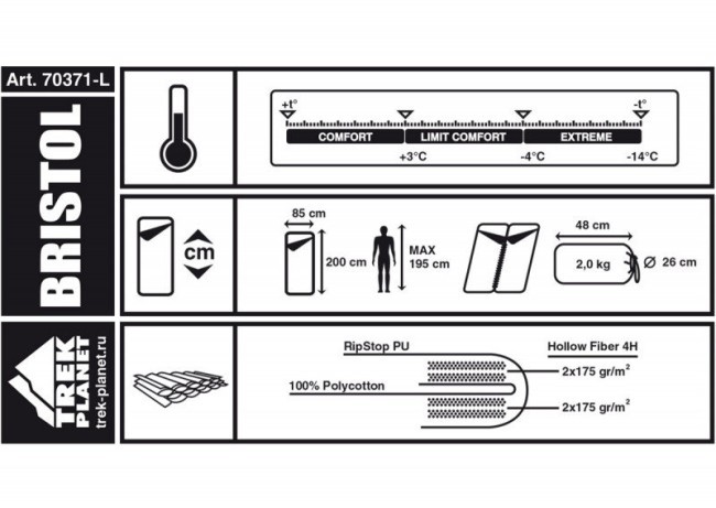 Спальный мешок Trek Planet Bristol 70371 (59318) Спальный мешок Trek Planet Bristol 70371 (59318)